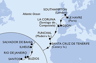 Mapa trasy rejsu