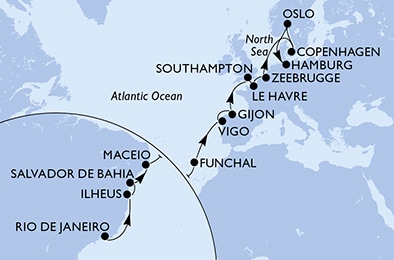 Mapa trasy rejsu