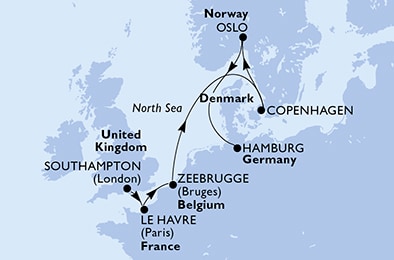 Mapa trasy rejsu