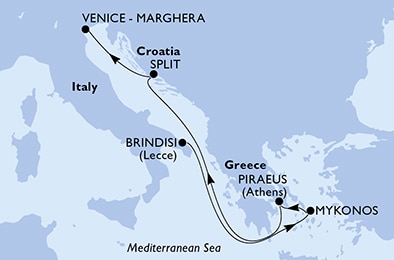 Mapa trasy rejsu