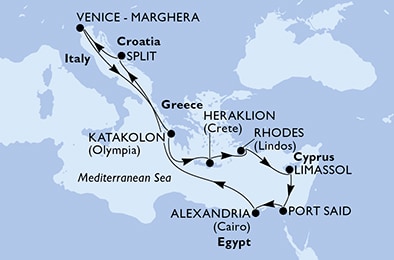 Mapa trasy rejsu