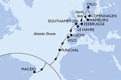 Mapa trasy rejsu
