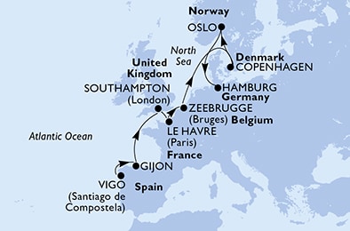 Mapa trasy rejsu