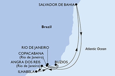 Mapa trasy rejsu
