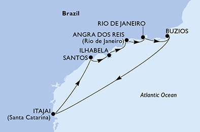 Mapa trasy rejsu