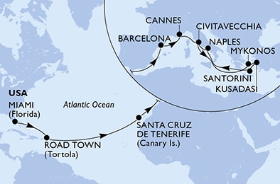Mapa trasy rejsu