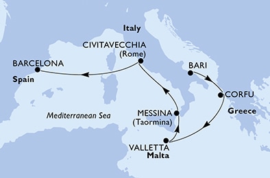 Mapa trasy rejsu