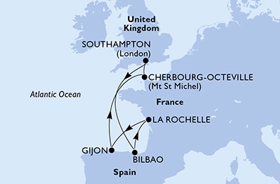 Mapa trasy rejsu