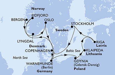 Mapa trasy rejsu