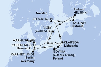 Mapa trasy rejsu