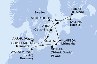 Mapa trasy rejsu