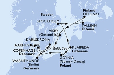 Mapa trasy rejsu