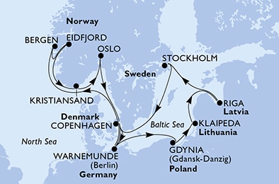 Mapa trasy rejsu