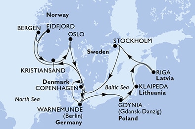 Mapa trasy rejsu