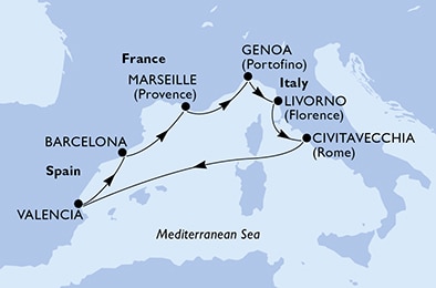 Mapa trasy rejsu