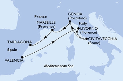 Mapa trasy rejsu