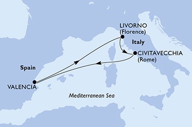 Mapa trasy rejsu