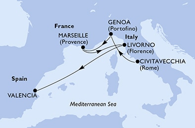 Mapa trasy rejsu