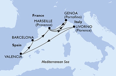 Mapa trasy rejsu