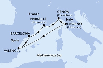 Mapa trasy rejsu