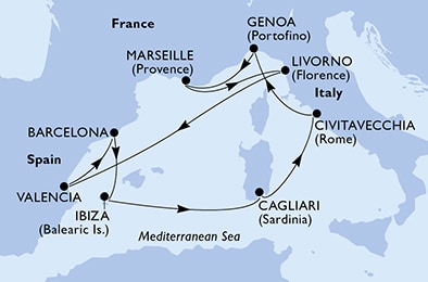 Mapa trasy rejsu