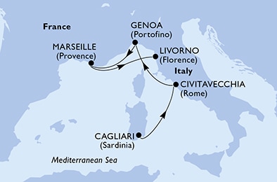 Mapa trasy rejsu