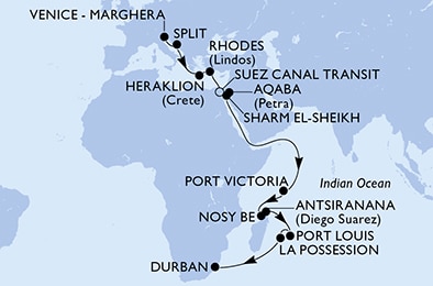 Mapa trasy rejsu