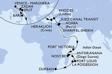 Mapa trasy rejsu