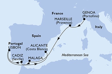 Mapa trasy rejsu