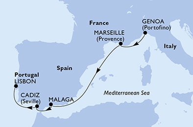 Mapa trasy rejsu
