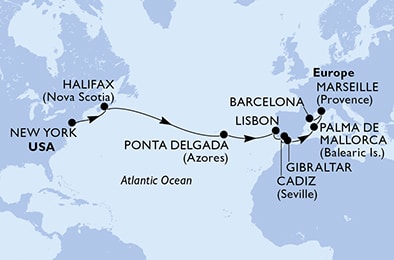 Mapa trasy rejsu