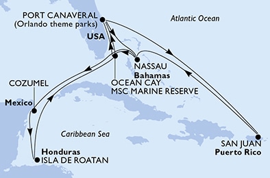 Mapa trasy rejsu