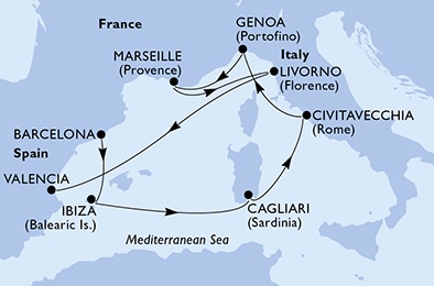 Mapa trasy rejsu