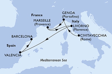 Mapa trasy rejsu