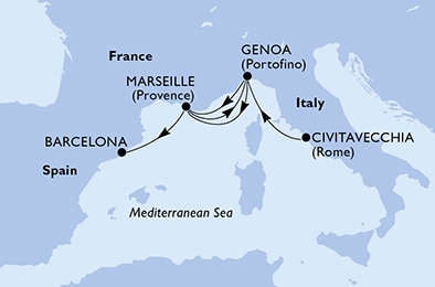 Mapa trasy rejsu