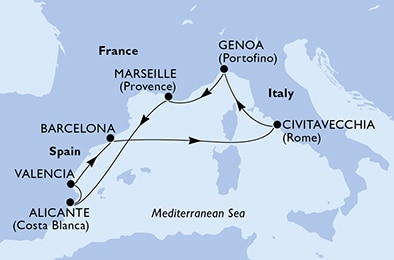 Mapa trasy rejsu