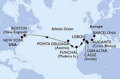 Mapa trasy rejsu