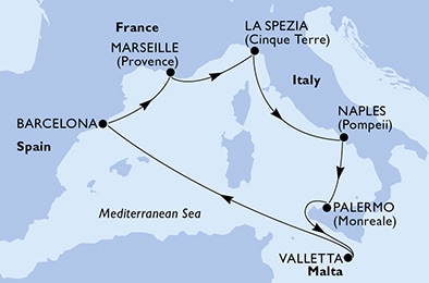 Mapa trasy rejsu