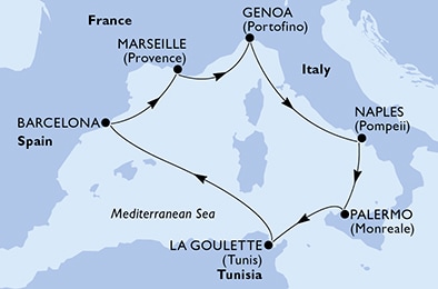 Mapa trasy rejsu