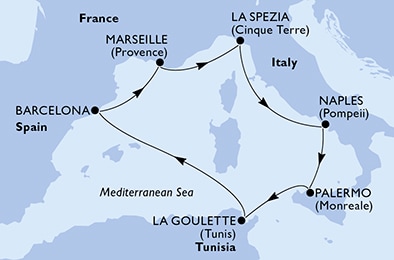 Mapa trasy rejsu