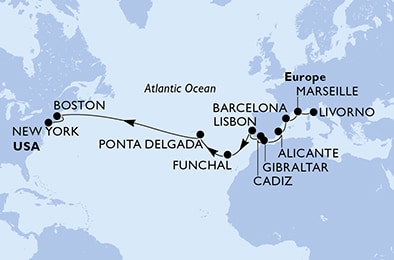 Mapa trasy rejsu