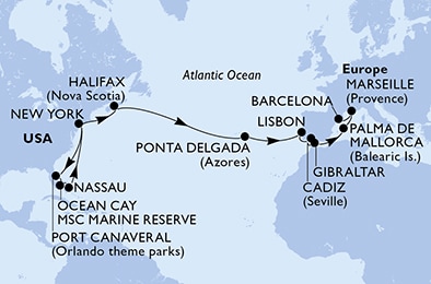 Mapa trasy rejsu