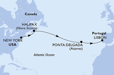 Mapa trasy rejsu