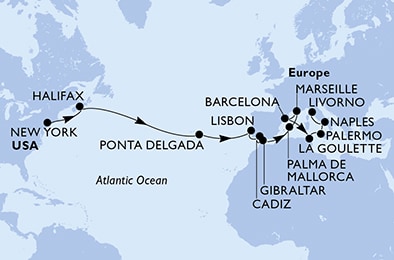 Mapa trasy rejsu
