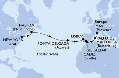 Mapa trasy rejsu