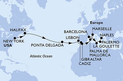 Mapa trasy rejsu