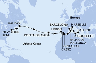 Mapa trasy rejsu