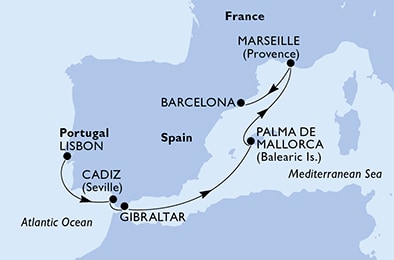 Mapa trasy rejsu