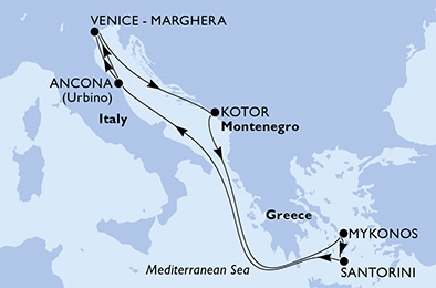Mapa trasy rejsu