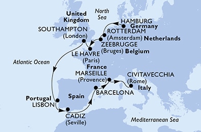 Mapa trasy rejsu